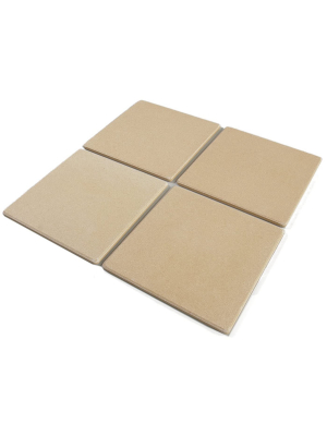 Bialetti Taste Of Italy Ceramic Small Square 7.5 Inch X 7.5 Inch Personal Pizza Bread Baking Stone Tile Set (4 Pack)