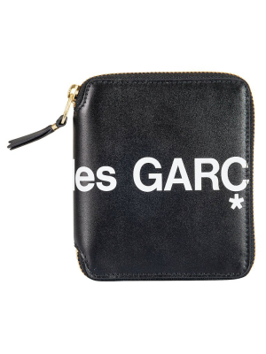 Comme Des Garçons Wallet Logo Print Zipped Wallet