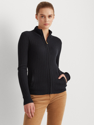 Cotton-blend Mockneck Jacket