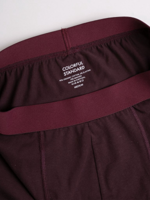 Classic Organic Boxer Briefs - Oxblood Red