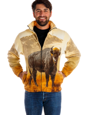 The Free Range Fleece | Buffalo Print Fleece Jacket