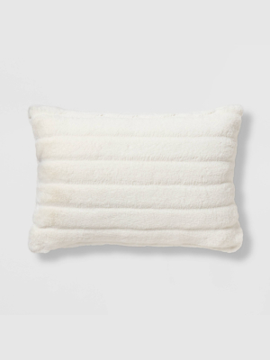 Oblong Channeled Faux Fur Throw Pillow Cream - Project 62™ + Nate Berkus™