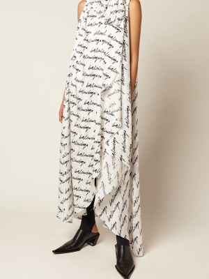 Stola Printed Draped Silk Maxi Dress