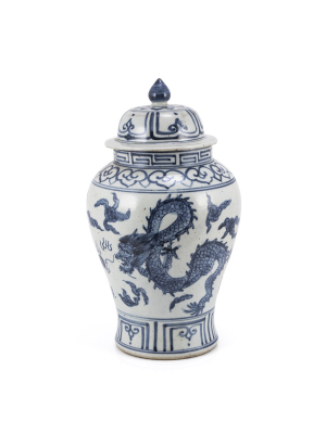 Dragon Small Porcelain Temple Jar