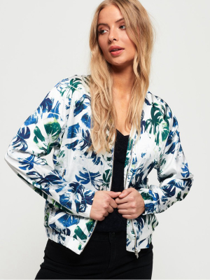 Super Luxe Print Bomber Jacket