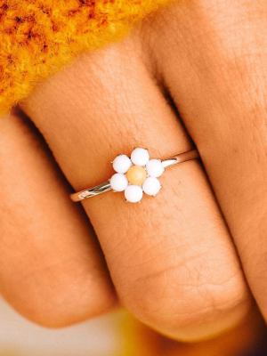 Gemstone Daisy Ring