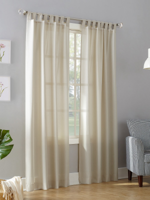 Joshua Casual Textured Semi-sheer Tab Top Curtain Panel - No. 918