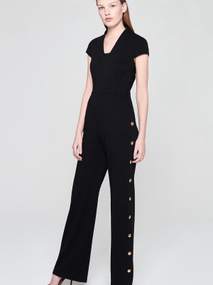 Milano Jersey Side Button Jumpsuit