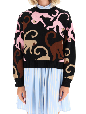 Msgm Monkey Intarsia Sweater