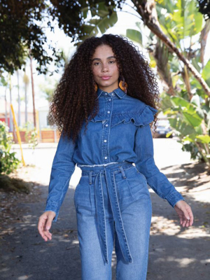 Denim Flounce Shirt