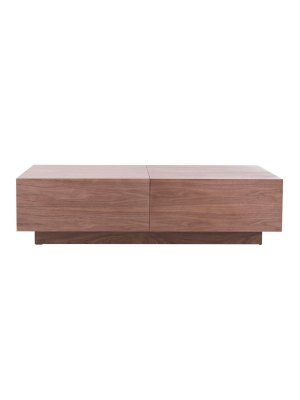 Rascal Wood Coffee Table Walnut - Safavieh