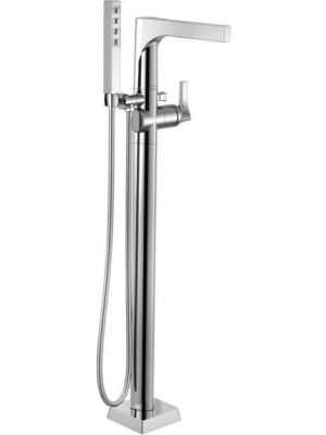 Delta Faucet T4774-fl Delta T4774-fl Zura Floor Mounted Tub Filler With H2okinetic Handshower -