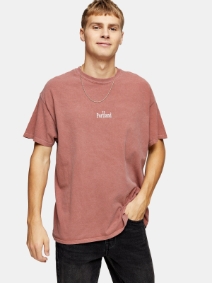 Rust Portland Embroidered T-shirt