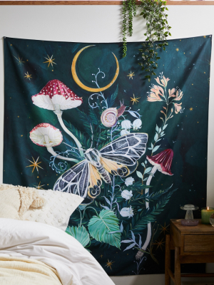 Clara Mcallister For Deny Mushroom Night Moth Tapestry