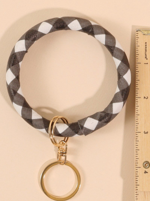 Buffalo Plaid Pu Leather Key Chain