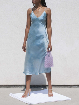 Vee Midi Slip Dress - Sky