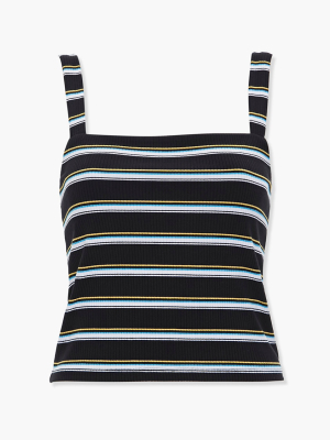 Striped Rib Knit Tank Top