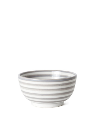 Ceramic Pasta Bowl - Gray Stripe