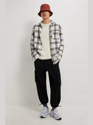 Flannel Trim Cargo Pants