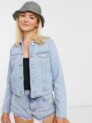 Miss Selfridge Denim Jacket In Mid Wash Blue