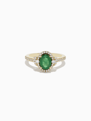 Effy Brasilica 14k Yellow Gold Emerald And Diamond Ring, 1.55 Tcw