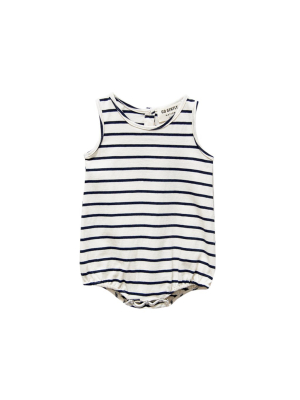 Go Gently Nation Printed Jersey Onesie- Navy Stripe