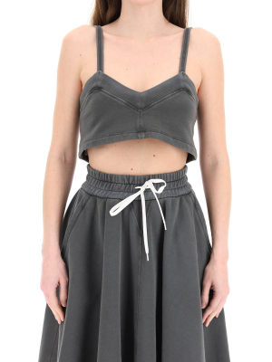 Miu Miu Logo Printed Crop Top