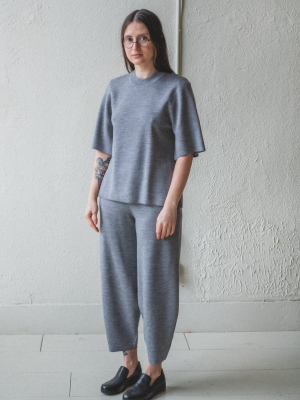 Moura Grey Merino/cashmere Knit Pants