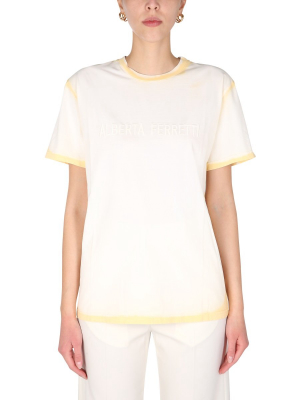 Alberta Ferretti Logo Embroidered T-shirt