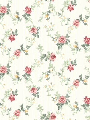 Spring Trail Wallpaper In Classic Rose From The Spring Garden Collection By Wallquest