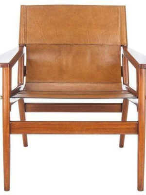 Ll Couture Culkin Leather Sling Chair - Brown