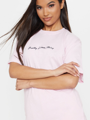 Prettylittlething Baby Pink Oversized T Shirt