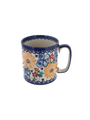 Blue Rose Polish Pottery Butterfly Coffee Mug