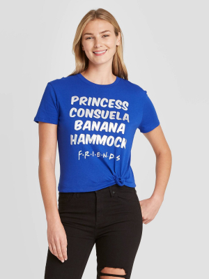 Women's Friends Princess Consuela Banana Hammock Short Sleeve Graphic T-shirt - Blue