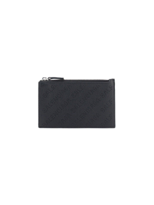 Balenciaga Allover Logo Zipped Card Holder