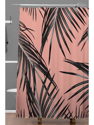 Anita & Bella Art Palm Leaves Dream Shower Curtain Black - Deny Designs