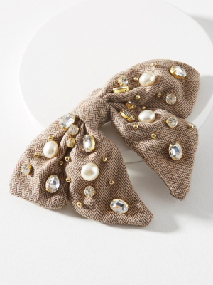 Lele Sadoughi Embellished Bow Barrette