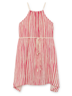 Little Creative Factory Apron Dress - Red Stripe