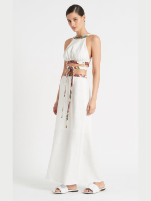 Ambroise Open-back Linen Top And Skirt Set