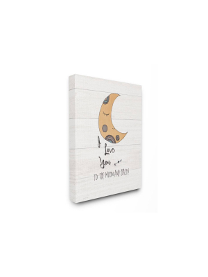 24"x1.5"x30" I Love You Moon Oversized Stretched Canvas Wall Art - Stupell Industries