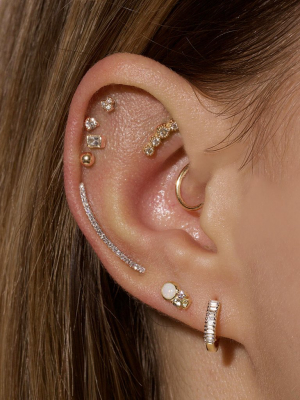 Teeny Baguette Diamond Piercing Earring