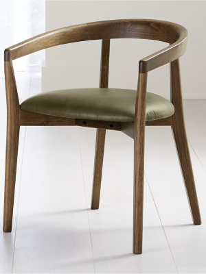 Cullen Shiitake Olive Round Back Dining Chair