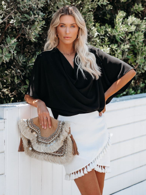 La Casa Wrap Tassel Skirt - Cream