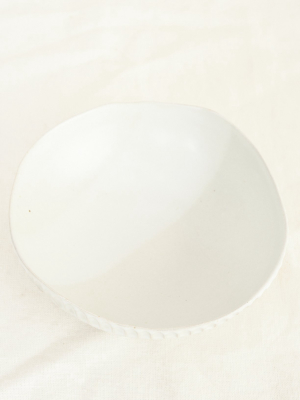Carved Eggshell Morning Bowl In White