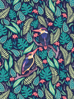 Exotic Kingfishers Wallpaper In Original From The Wallpaper Republic Collection By Milton & King