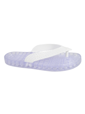 Wave - Clear Thong Sandal - White