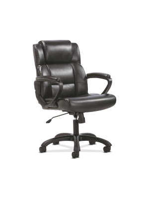 Sadie Ergonomic Swivel Leather Executive Computer/office Chair With Arms And Lumbar Support Black - Hon