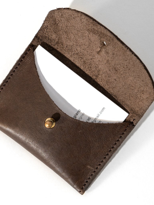 Leather Card Holder - Chocolate