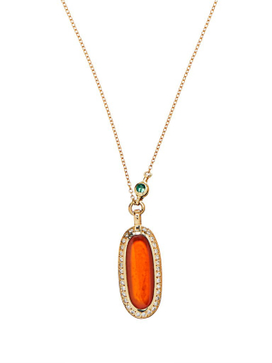 Simone Pendant Necklace With Carnelian