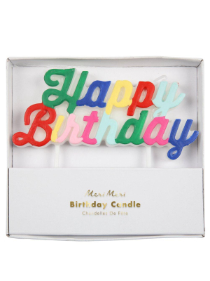 Multicolor Happy Birthday Candle